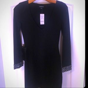 Long Sleeve Bodycon Bebe dress with jeweled cuffs